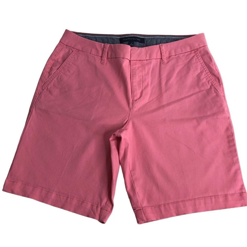 TOMMY HILFIGER women PINK CHINO SHORT SZ 8